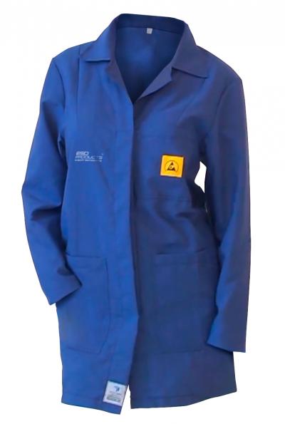 ESD Lab Coat 1/2 Length ESD Smock Royal Blue Female 3XL Antistatic Clothing ESD Garment